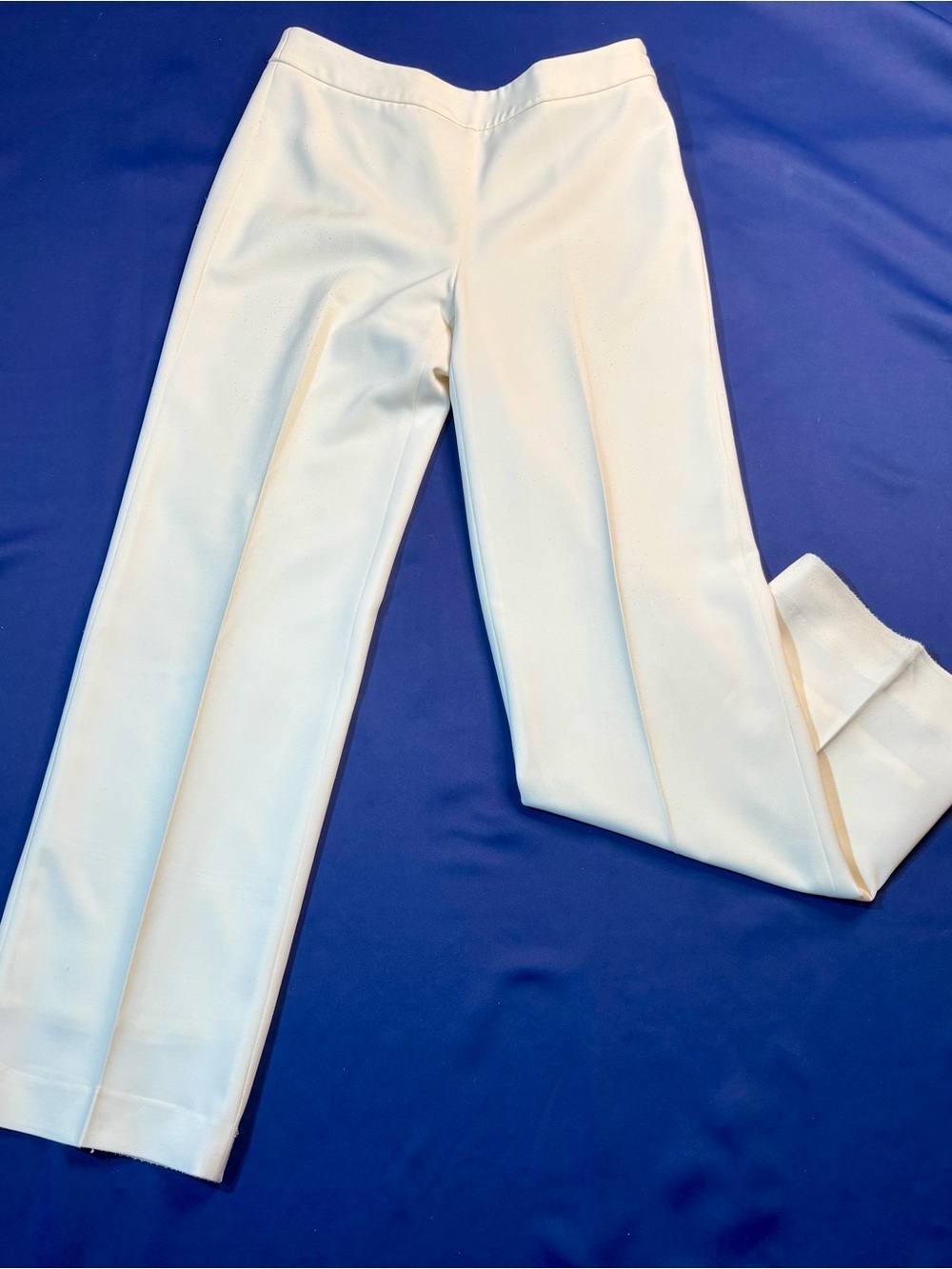 White House Black Market White Lined Stretch Straight-Leg Trousers 0S